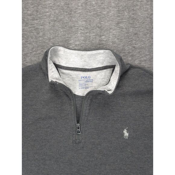 Men's Gray Polo Ralph Lauren Performance Quarter Zip Pullover Shirt Size XL - Picture 4 of 4